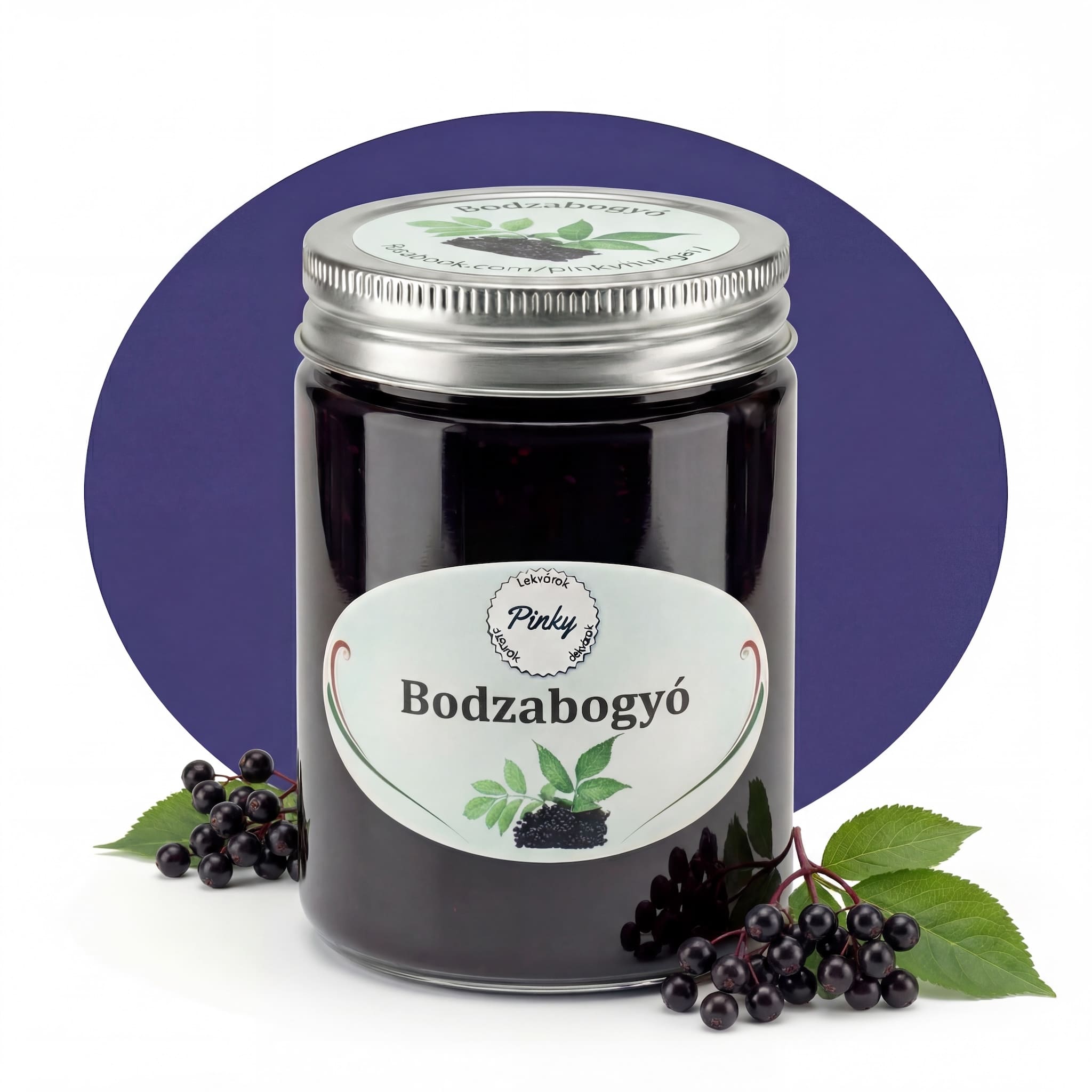 Pinky házi bodzabogyó lekvár 355 ml – kézműves, antioxidáns gazdag