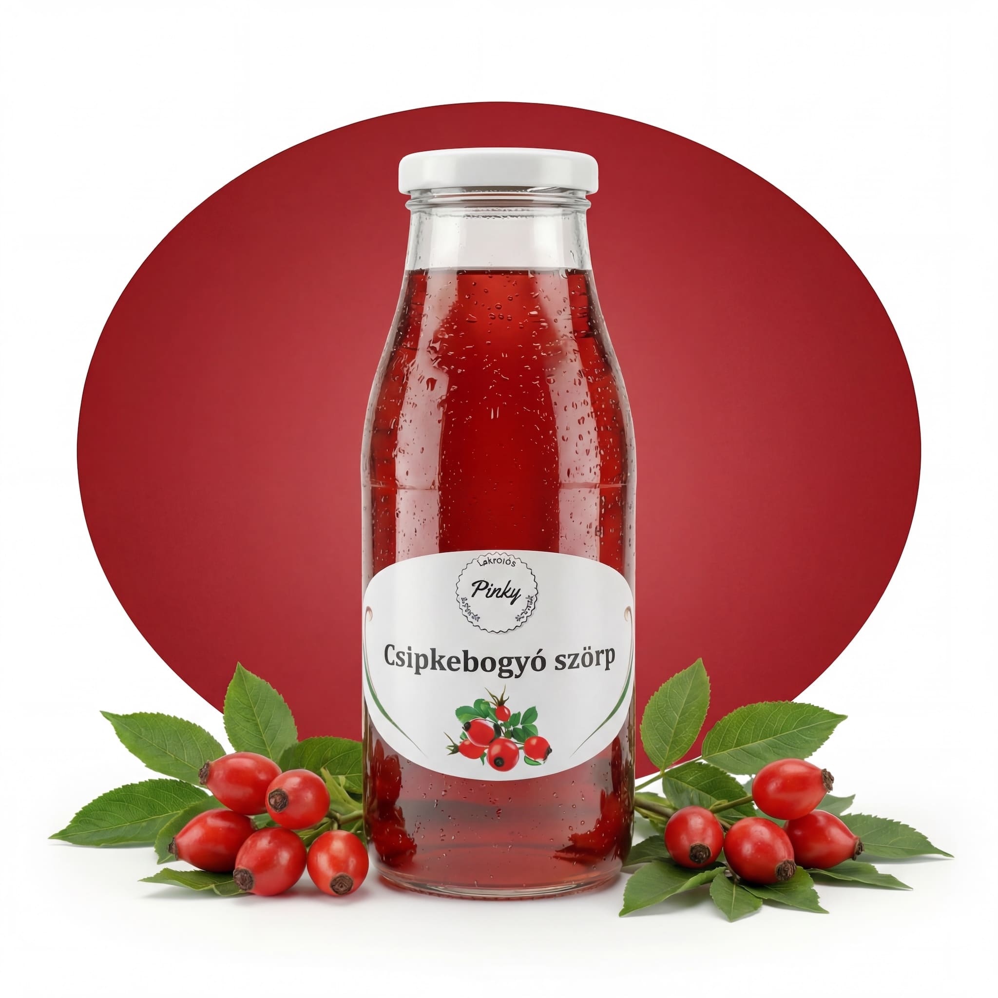 Pinky házi csipkebogyó szörp 500 ml – kézműves, C-vitamin gazdag