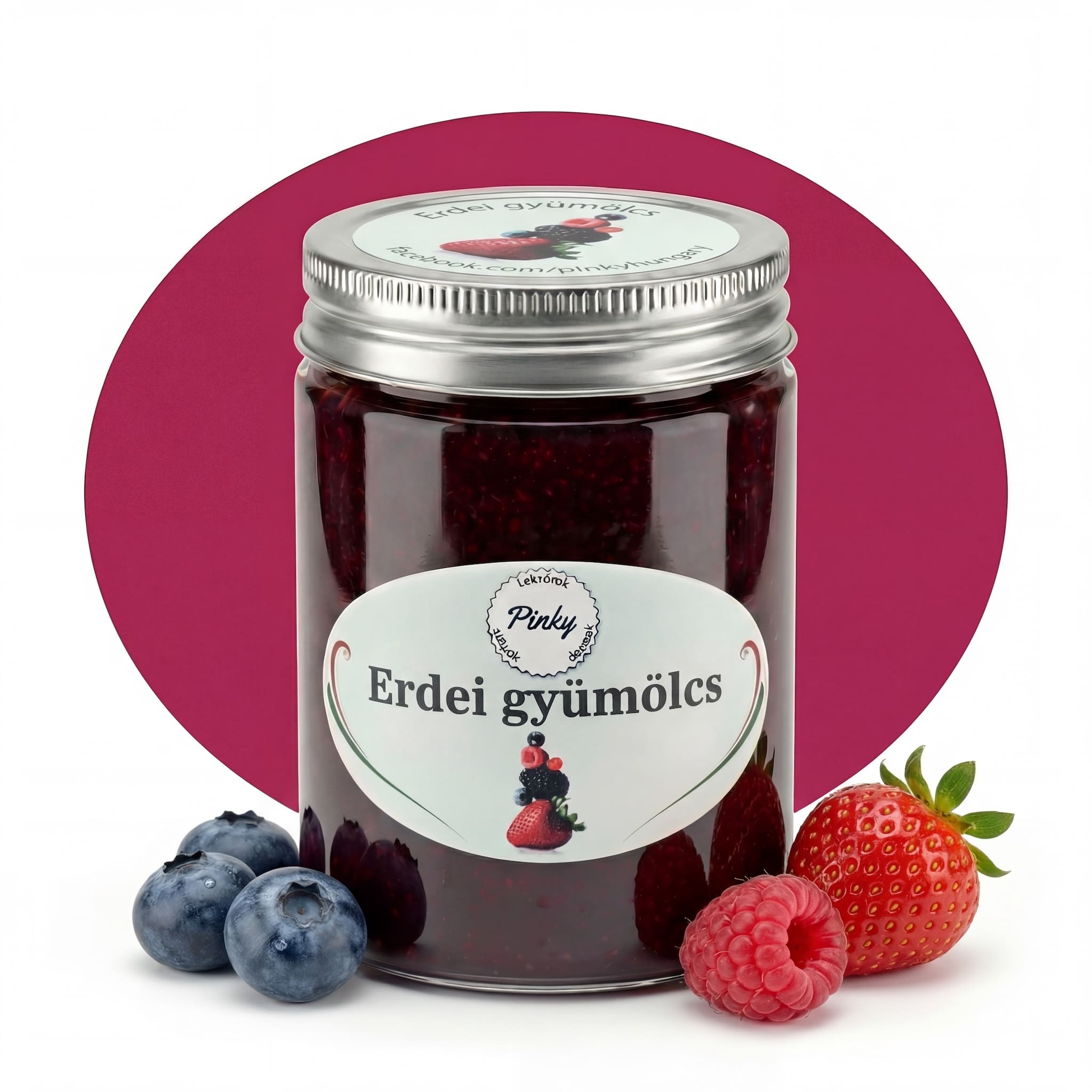 Pinky házi erdei gyümölcs dzsem 355 ml – kézműves, vegyes bogyós