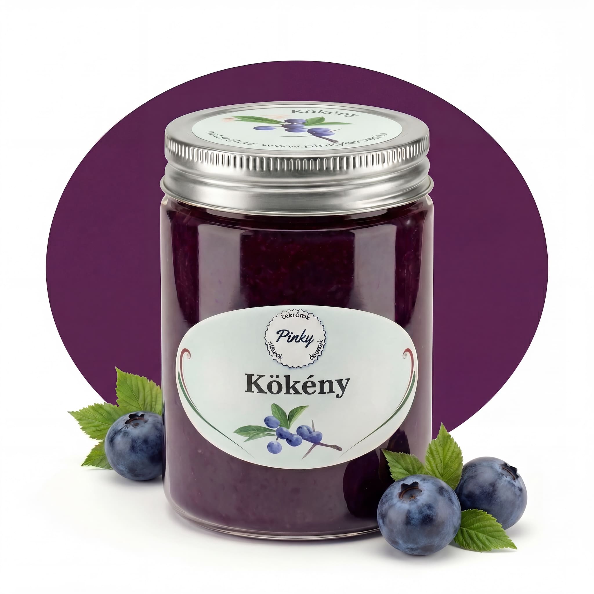 Pinky házi kökény lekvár 355 ml – kézműves vadgyümölcs, tartósítószer-mentes