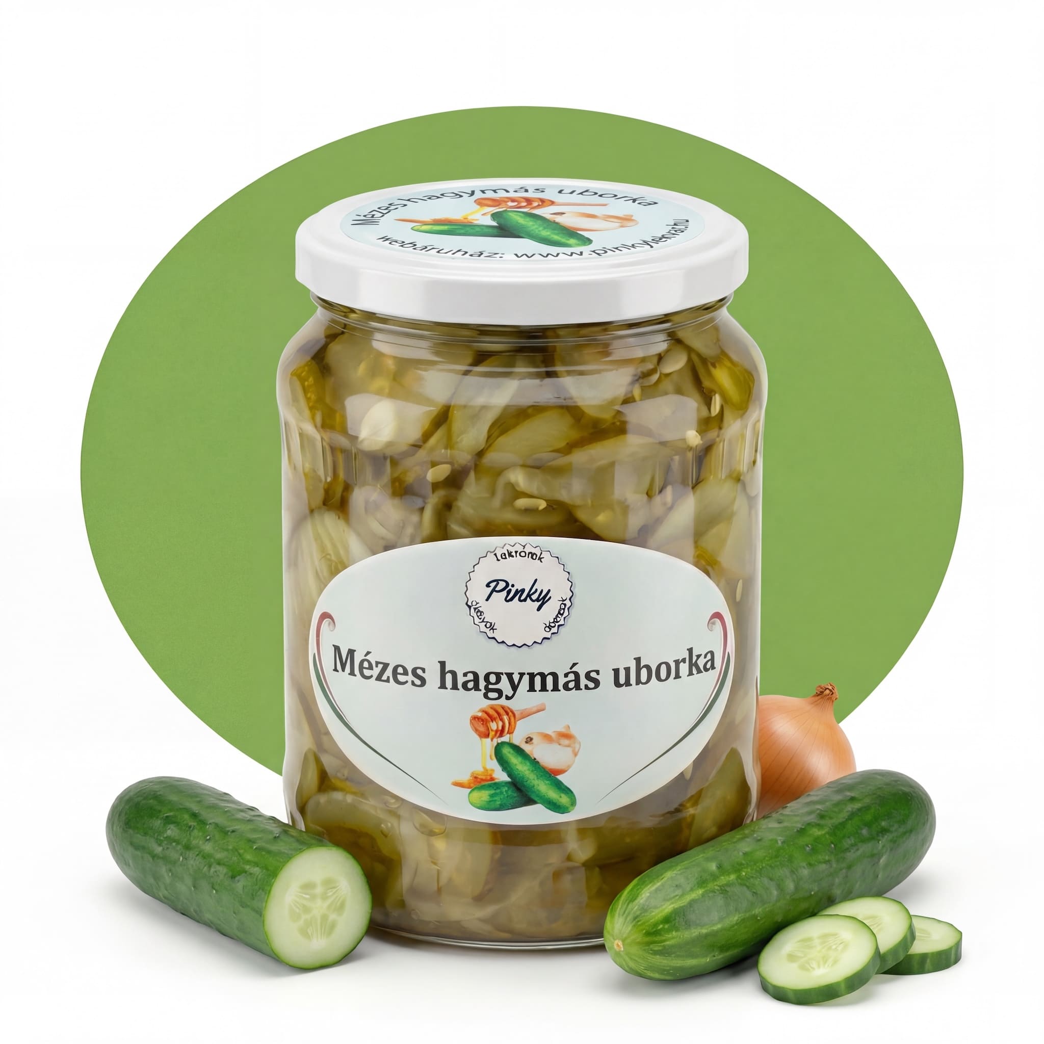 Pinky házi mézes hagymás uborka – kézmuves savanyúság, tartósítószer-mentes