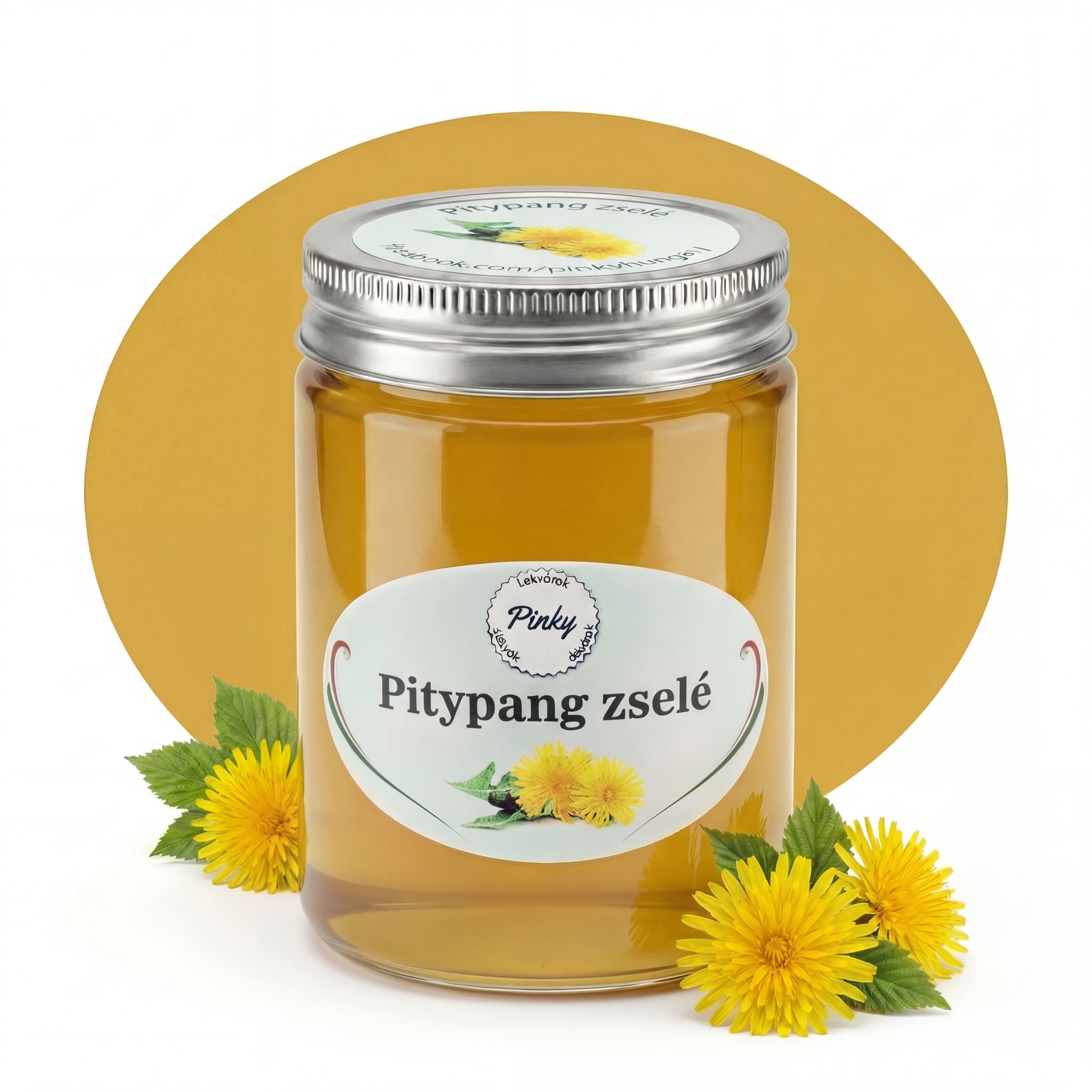 Pinky házi pitypang zselé 355 ml – kézműves tavaszi különlegesség