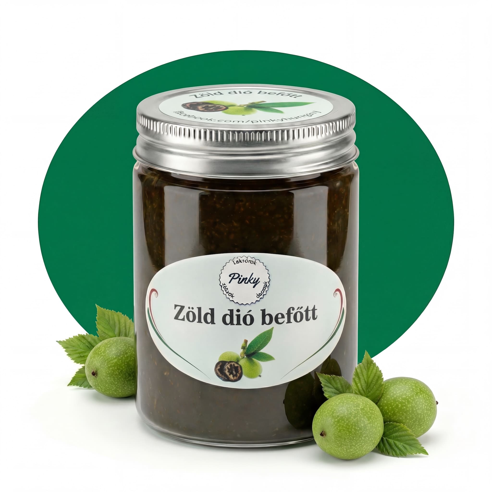 Pinky házi zöld dió befőtt – kézmuves ritkaság, tartósítószer-mentes
