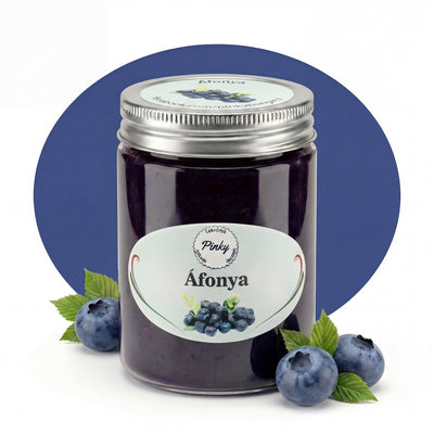 Pinky házi áfonya dzsem 355 ml – kézműves, antioxidáns gazdag