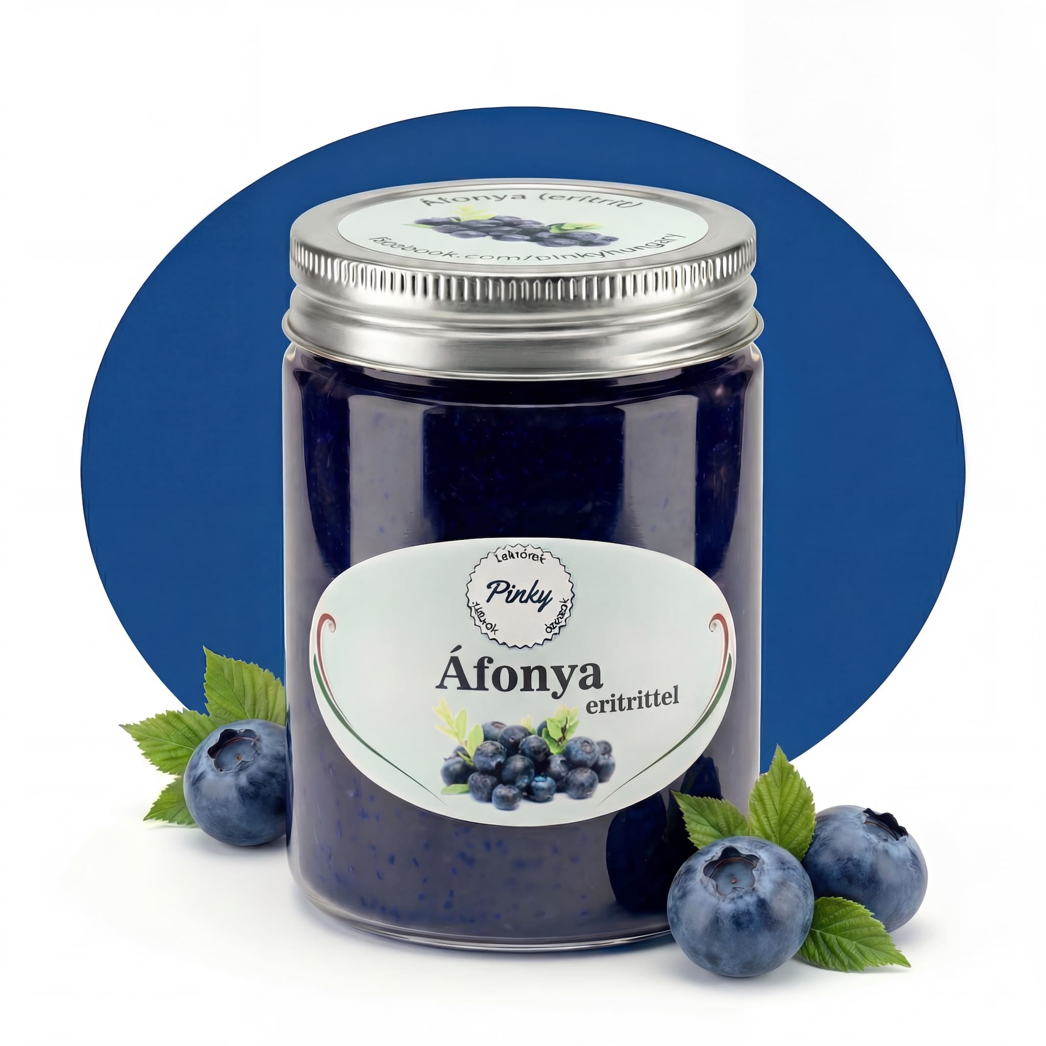 Pinky házi áfonya dzsem eritrittel 355 ml – cukormentes kézműves