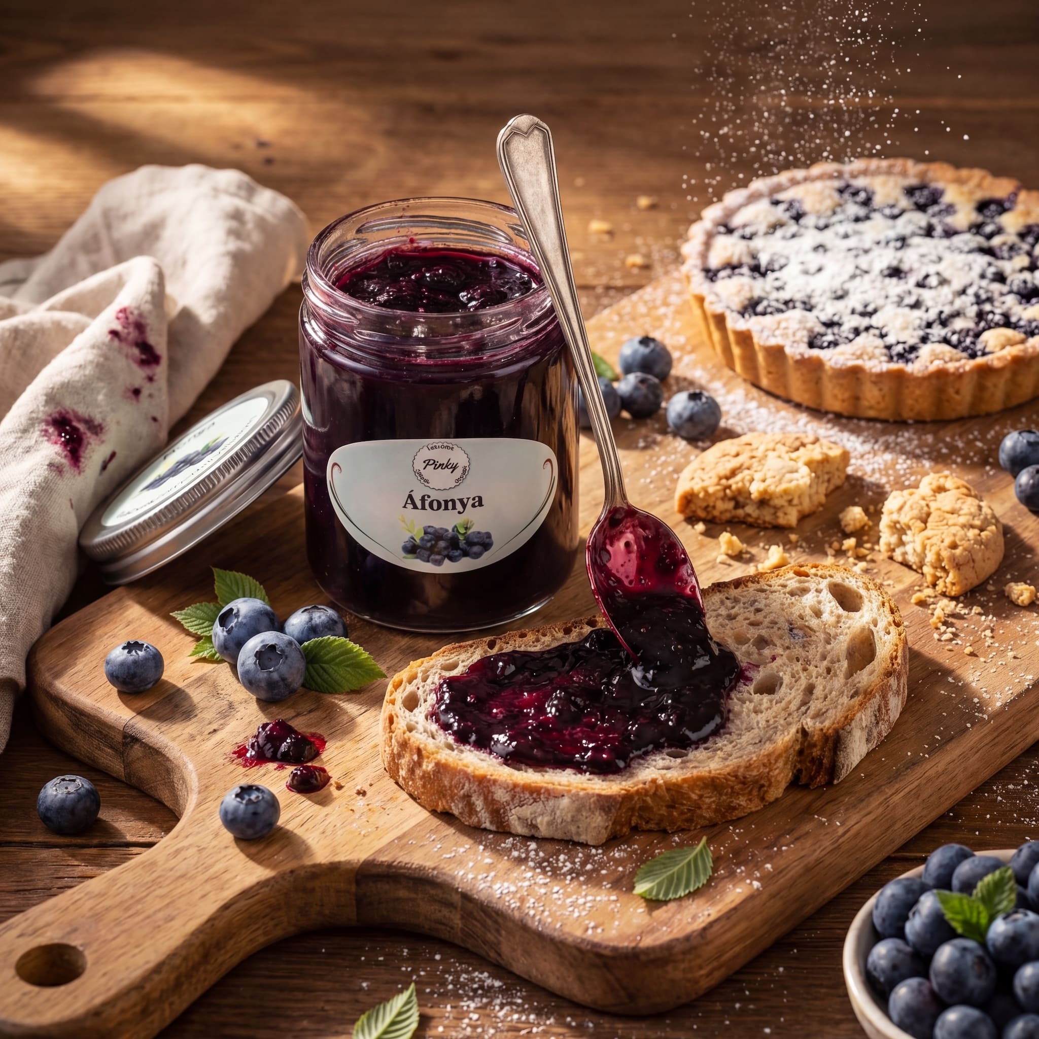 Pinky házi áfonya dzsem tartósítószer nélkül – antioxidáns gazdag kézműves dzsem