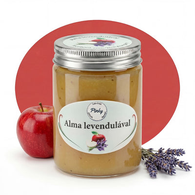 Pinky házi almalekvár levendulával 355 ml – kézműves, virágos