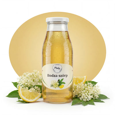 Pinky házi bodza szörp 500 ml – kézműves, adalékmentes, tartósítószer-mentes