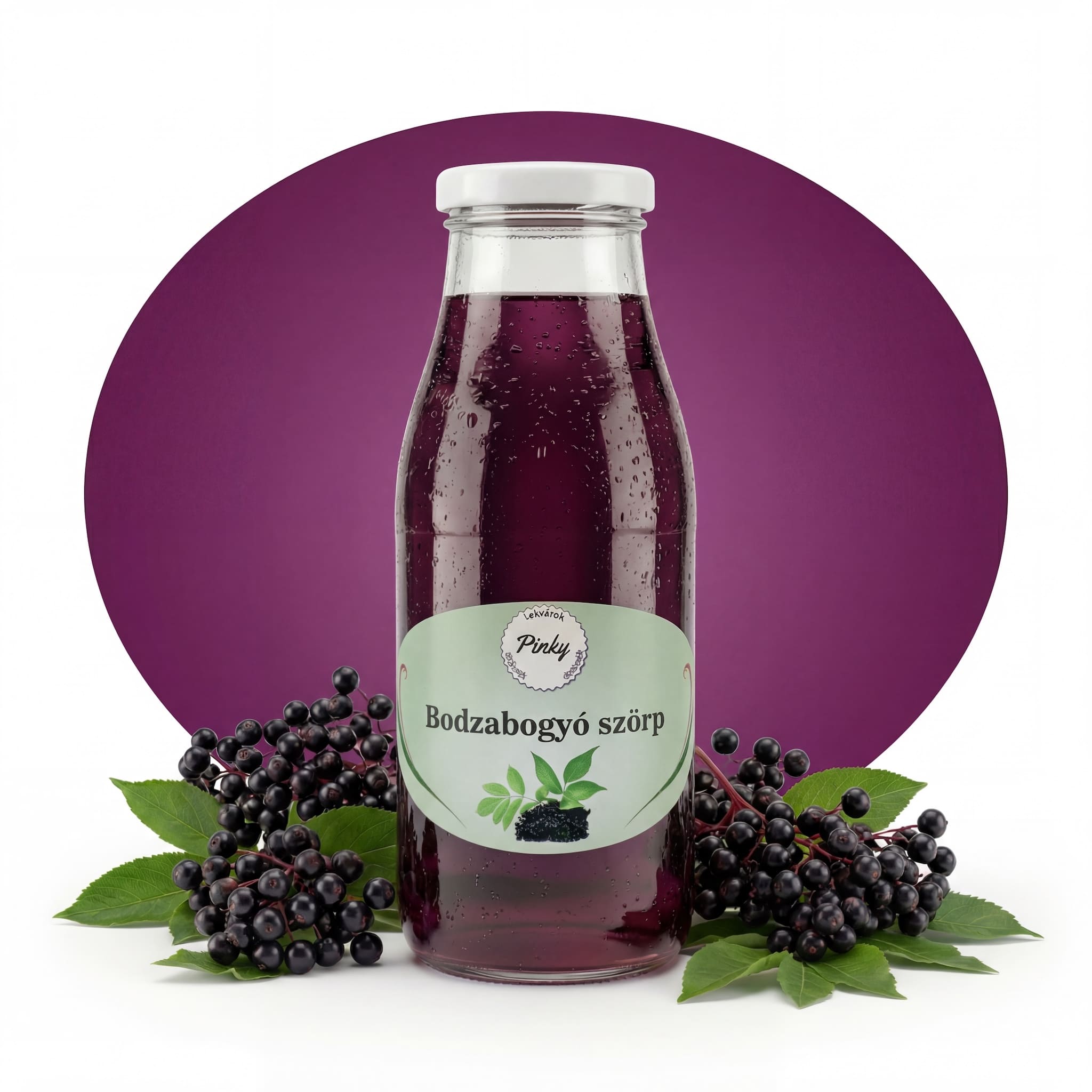Pinky házi bodzabogyó szörp 500 ml – kézműves, antioxidáns gazdag
