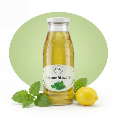 Pinky házi citromfű szörp 500 ml – kézműves, frissítő, gyógynövényes