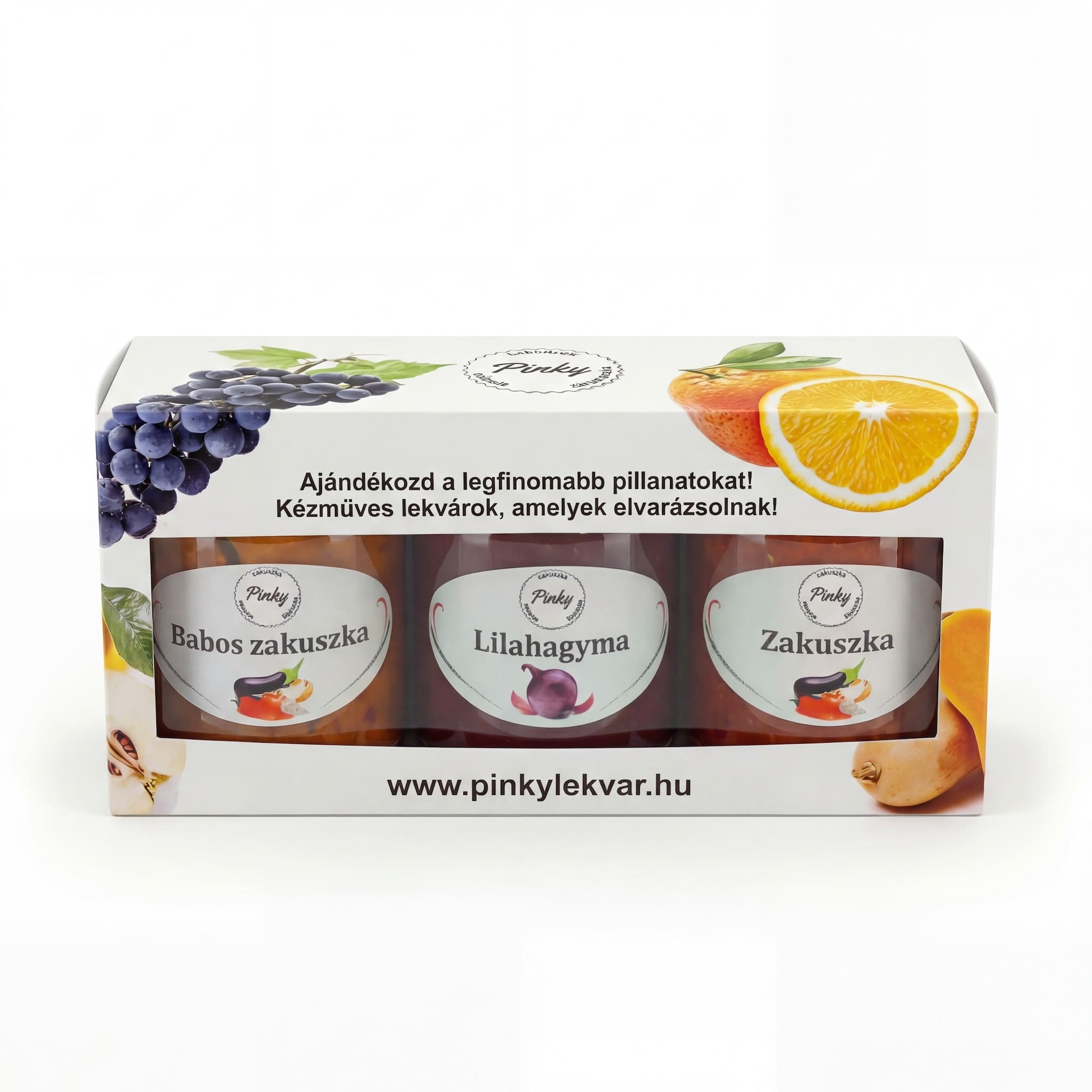 Pinky házi lekvár szett eritrittel cukormentes 3x355 ml – kézműves ajándék