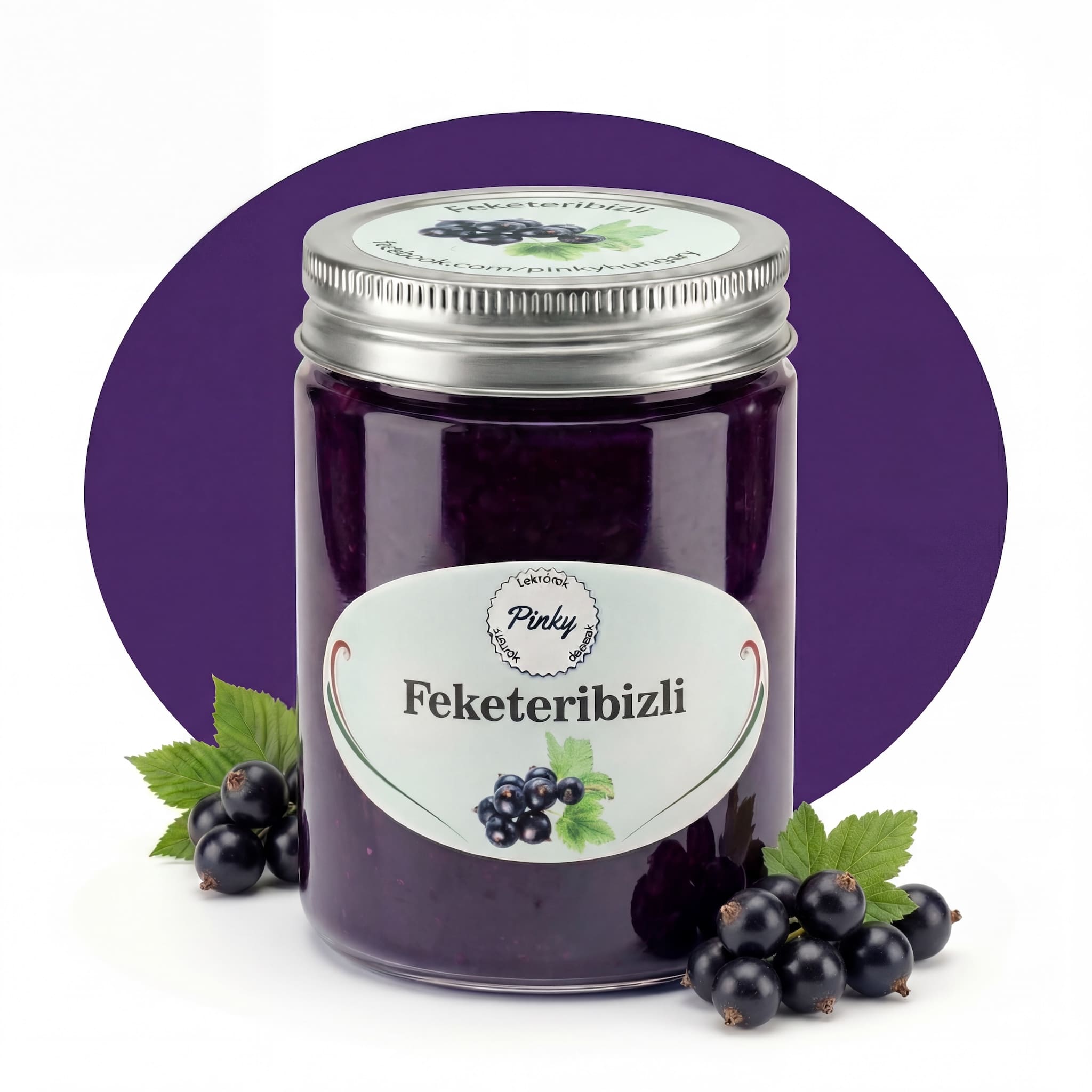 Pinky házi feketeribizli dzsem 355 ml – kézműves, C-vitamin gazdag