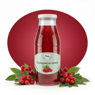Pinky házi galagonya szörp 500 ml – kézműves vadgyümölcs, természetes