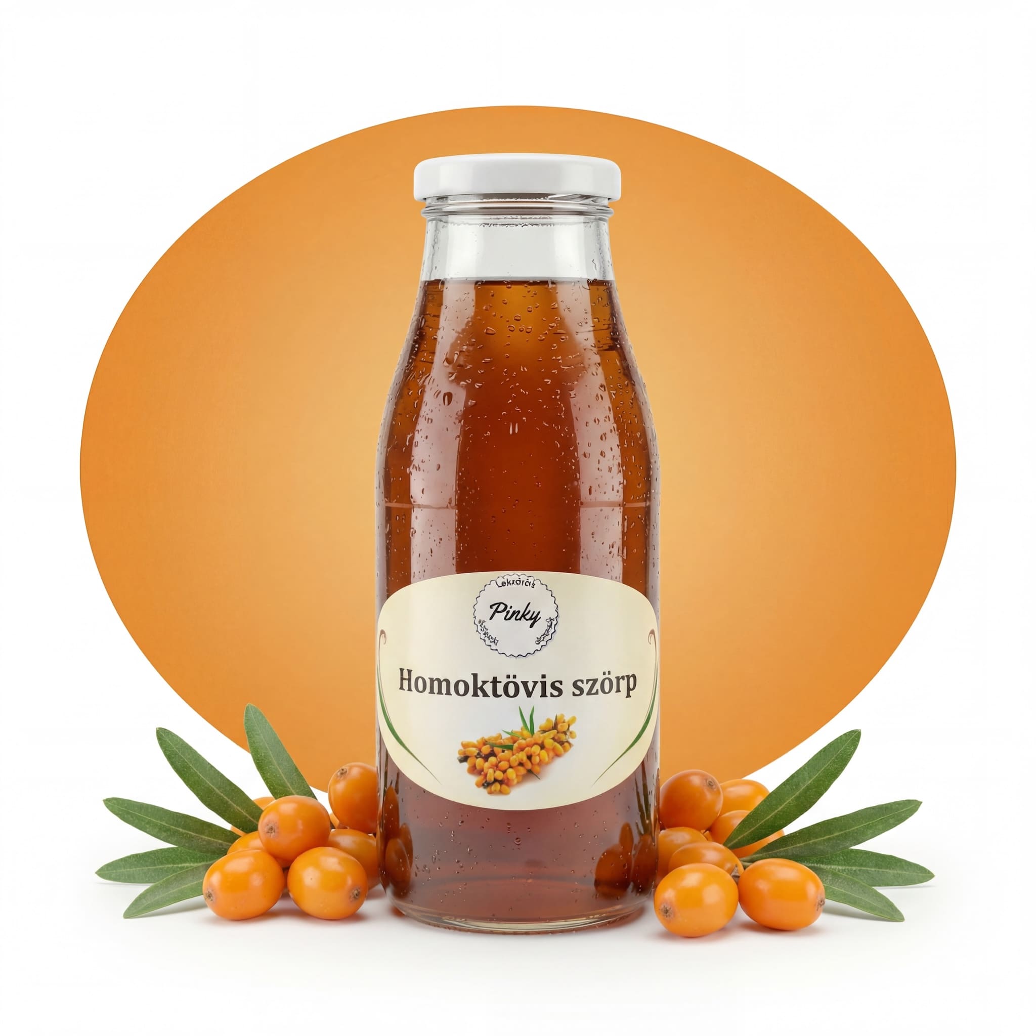 Pinky házi homoktövis szörp 500 ml – kézműves, C-vitamin, immunerősítő