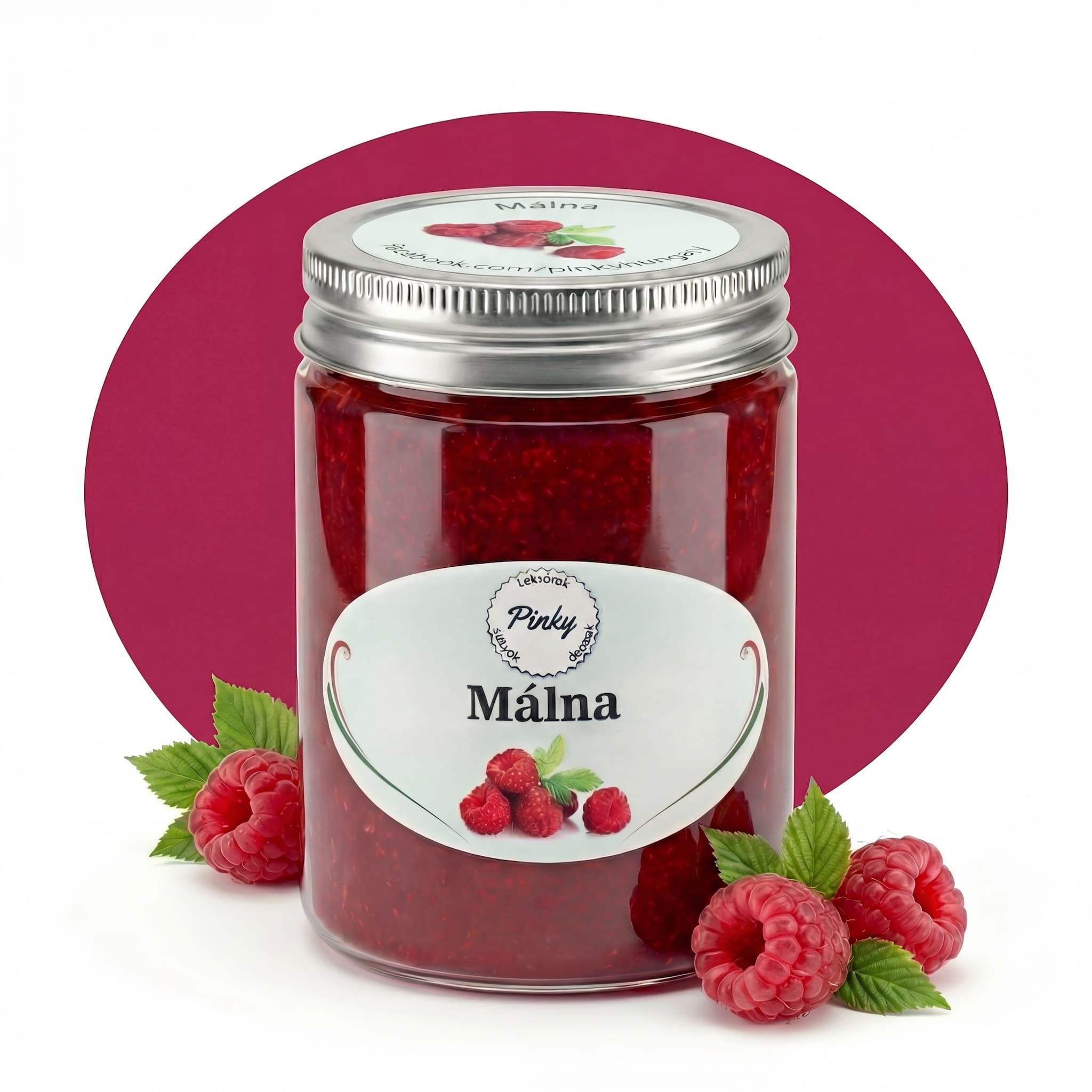 Pinky házi málna lekvár 355 ml – kézműves, tartósítószer-mentes