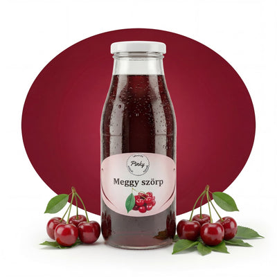 Pinky házi meggy szörp 500 ml – kézműves, adalékmentes, savanykás