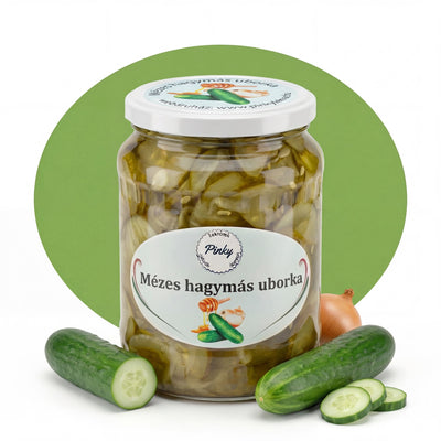 Pinky házi mézes hagymás uborka – kézmuves savanyúság, tartósítószer-mentes