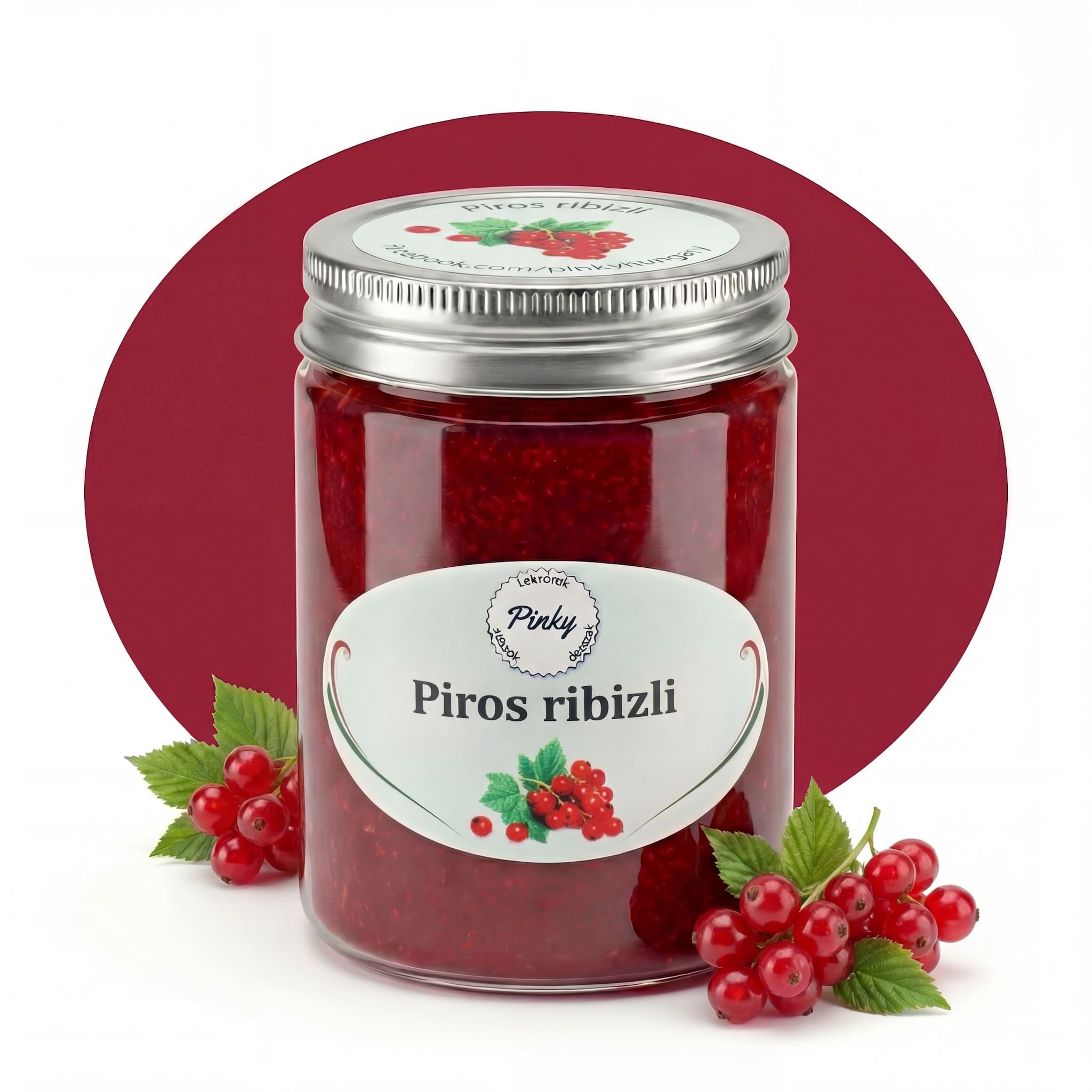 Pinky házi pirosribizli dzsem 355 ml – kézműves, frissítő