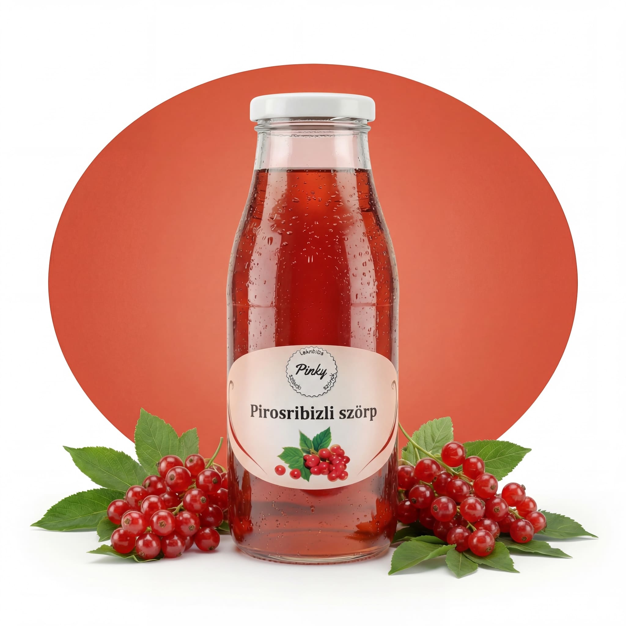 Pinky házi pirosribizli szörp 500 ml – kézműves, frissítő, természetes