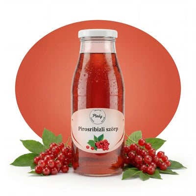 Pinky házi pirosribizli szörp 500 ml – kézműves, frissítő, természetes