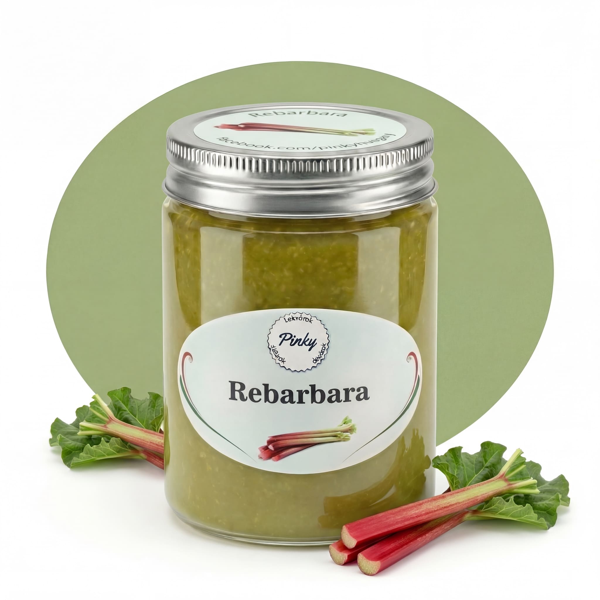 Pinky házi rebarbara lekvár 355 ml – kézműves, savanykás