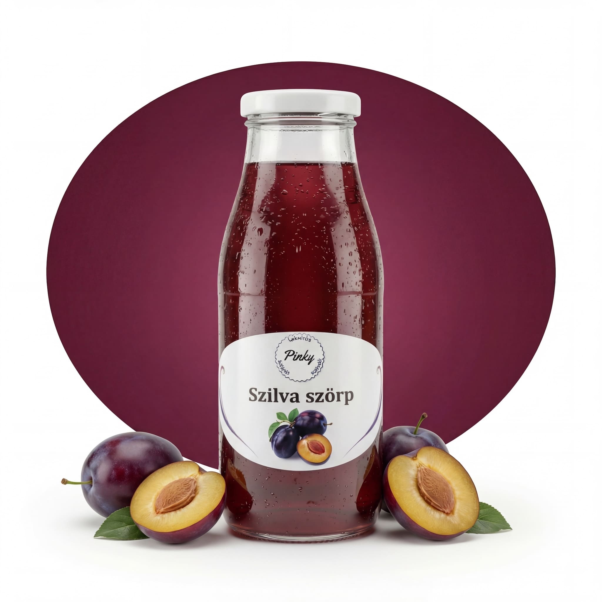 Pinky házi szilva szörp 500 ml – kézműves, édes-savanykás, természetes