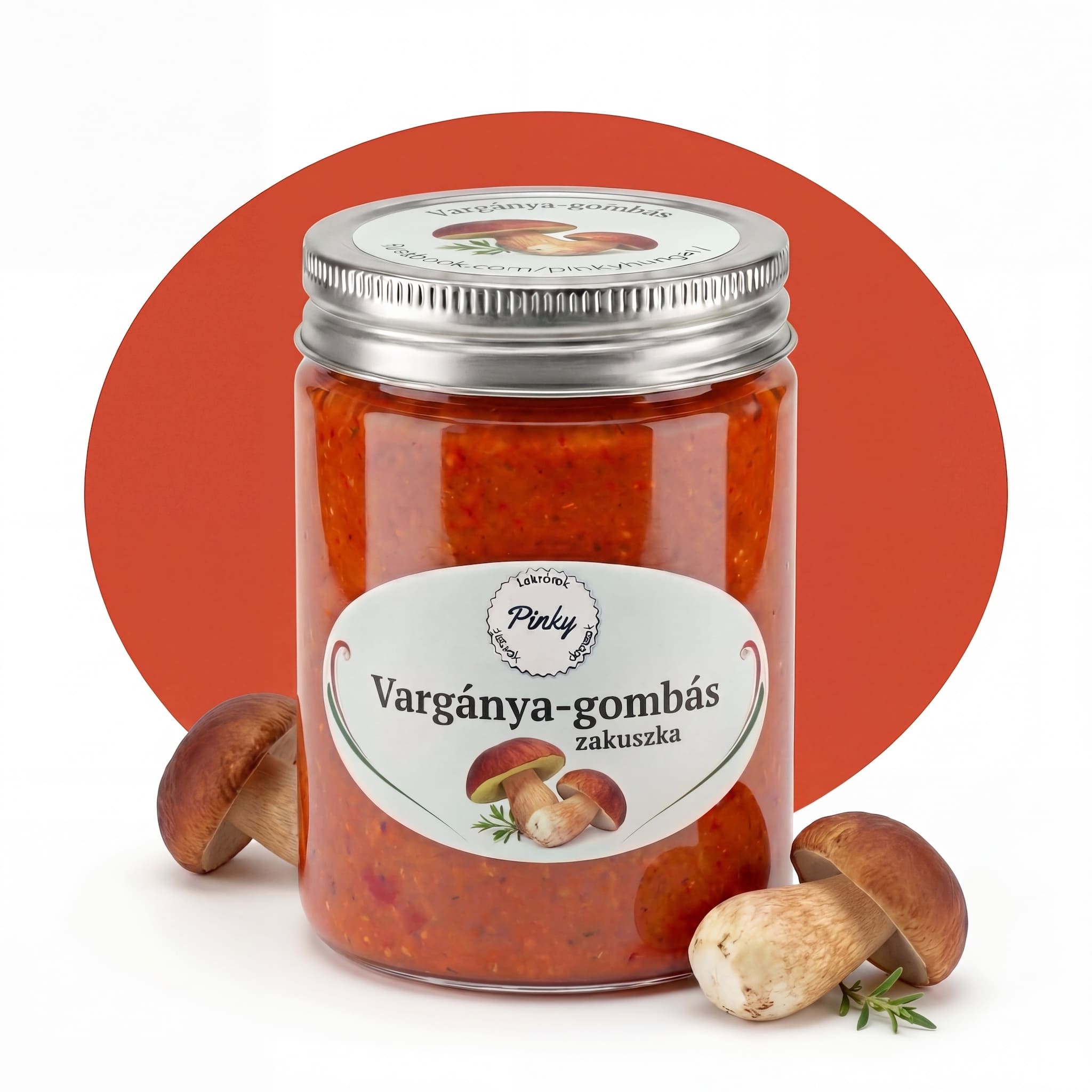 Pinky házi vargánya gombás zakuszka 355 ml – kézműves, ínyencség